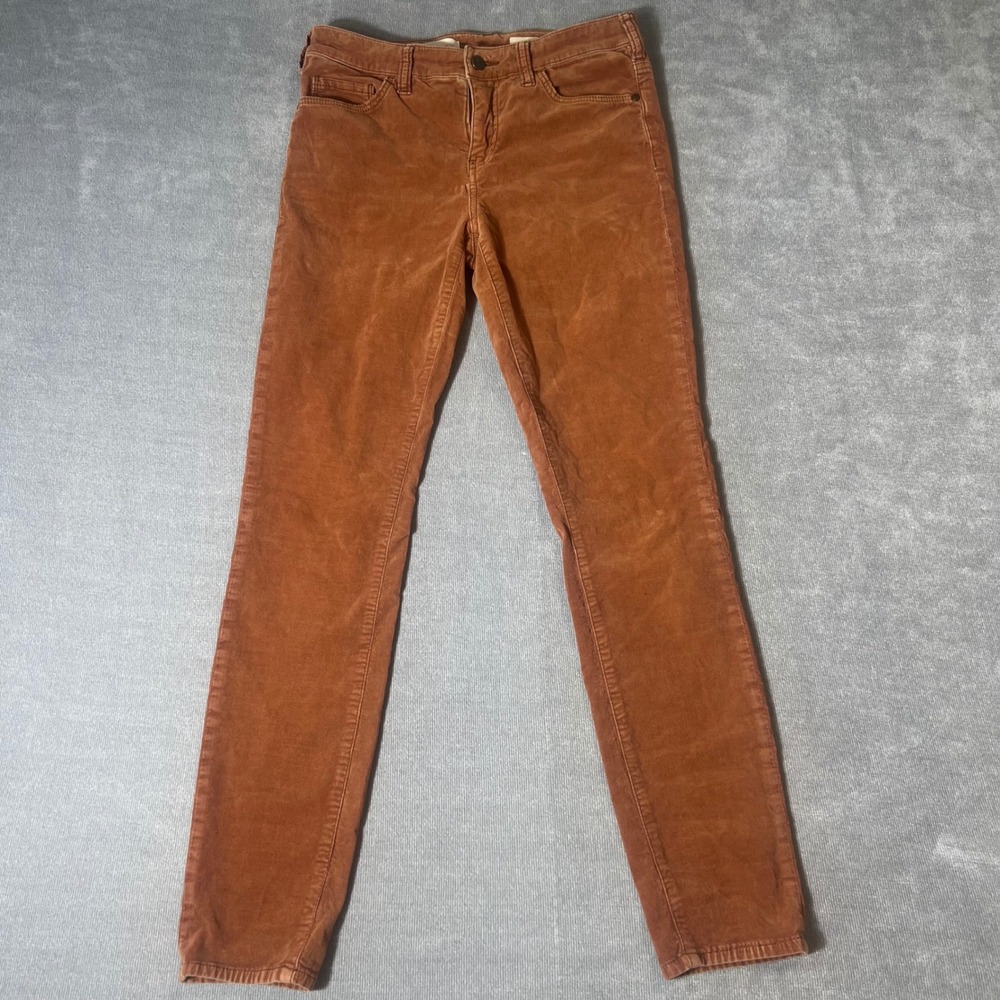 Pilcro and the Letterpress Script Corduroy Pants Burnt Orange Slim Size 26